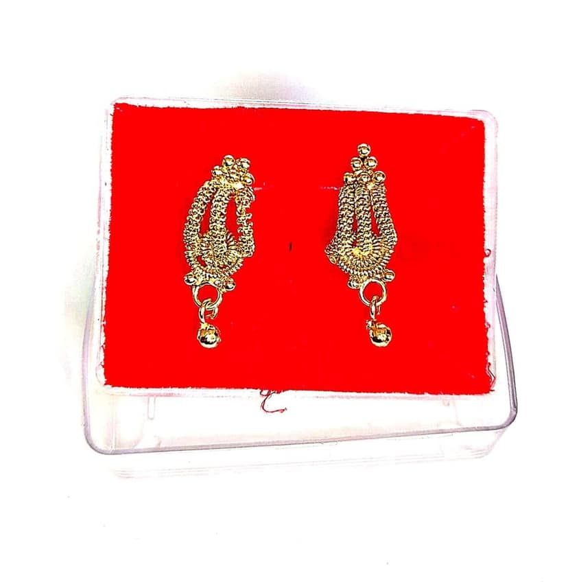 Gold Plated Traditional Indian Jhumka Earrings for Women view 2