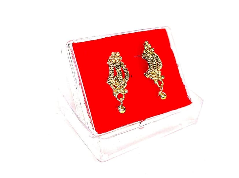Gold Plated Traditional Indian Jhumka Earrings for Women view 3