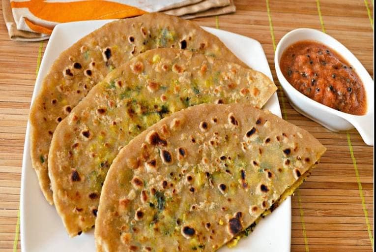 Gobi paratha plate