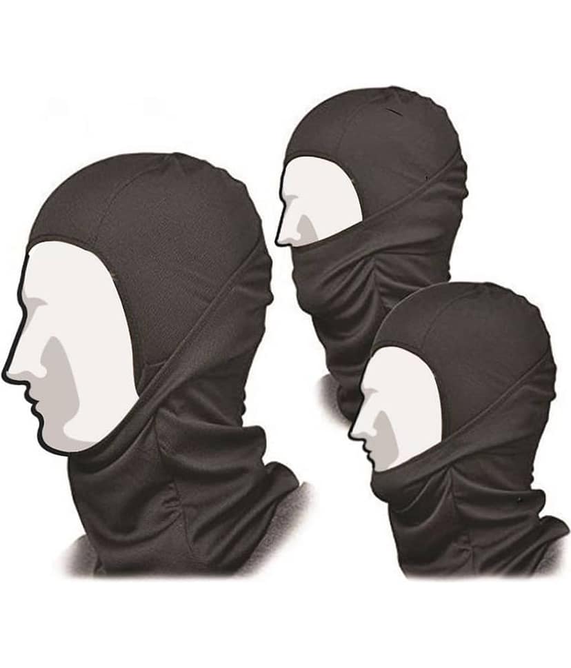 GrandPitstop Face Mask for Bike, Ski, Cycling, Running, Hiking - Protects from Wind, Sun, Dust - 4 Way Stretch - #1 Rated Face Protection Mask (Black)
