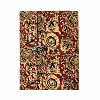 Hand-Printed Ethnic Fabric Journal with Metal Latch
