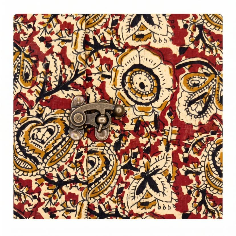 Hand-Printed Ethnic Fabric Journal with Metal Latch view 2