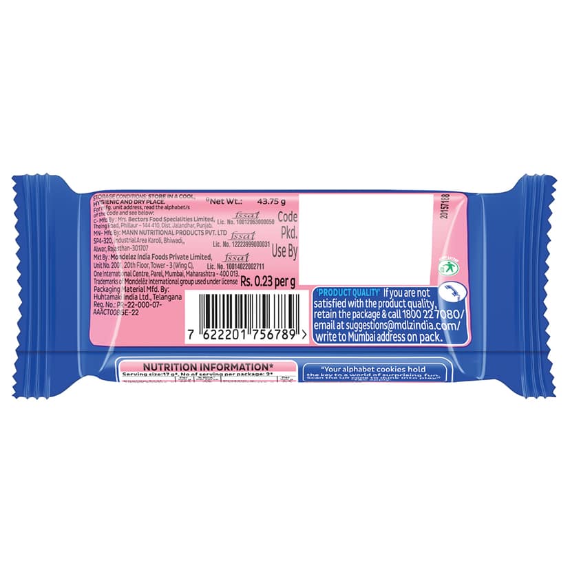 Cadbury Oreo Strawberry flavour Cookie Sandwich Cream Biscuit, 43.75 g view 2