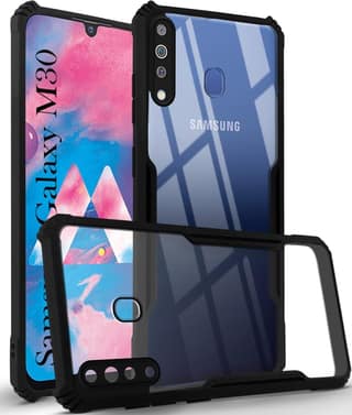 PLUGTECH Slim Shockproof Case | Matte Black Soft | Drop Protection | Precise Cutouts | Premium Mobile Cover for Samsung Galaxy M30