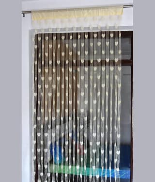 gharsaaz Abstract Transparent Rod Pocket Curtain 6.5 ft ( Pack of 1 ) - Blue