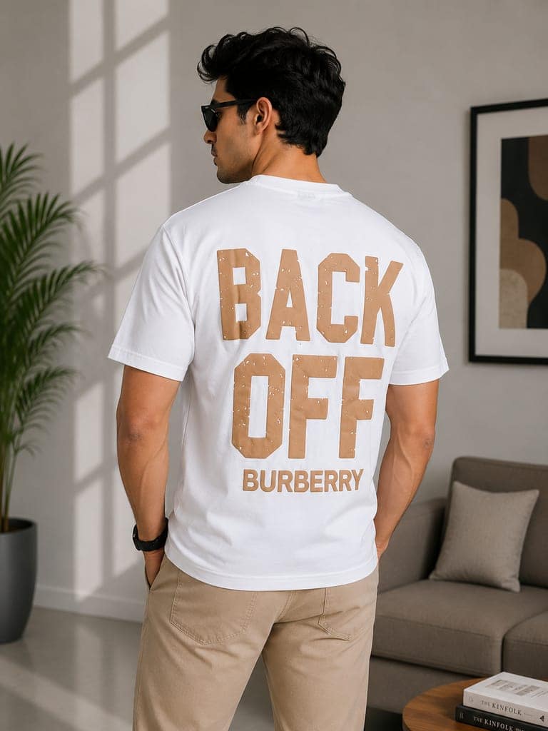 Men's front and back printed cotton halfsleeves round neck tshirt view 3