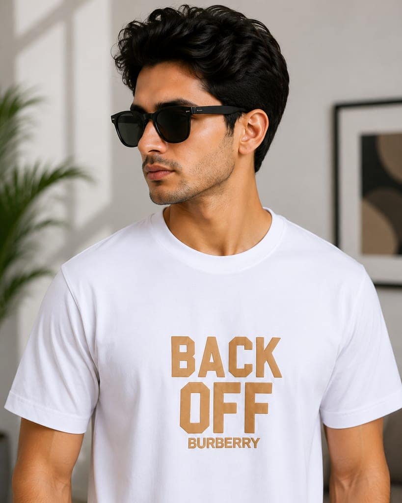 Men's front and back printed cotton halfsleeves round neck tshirt view 4