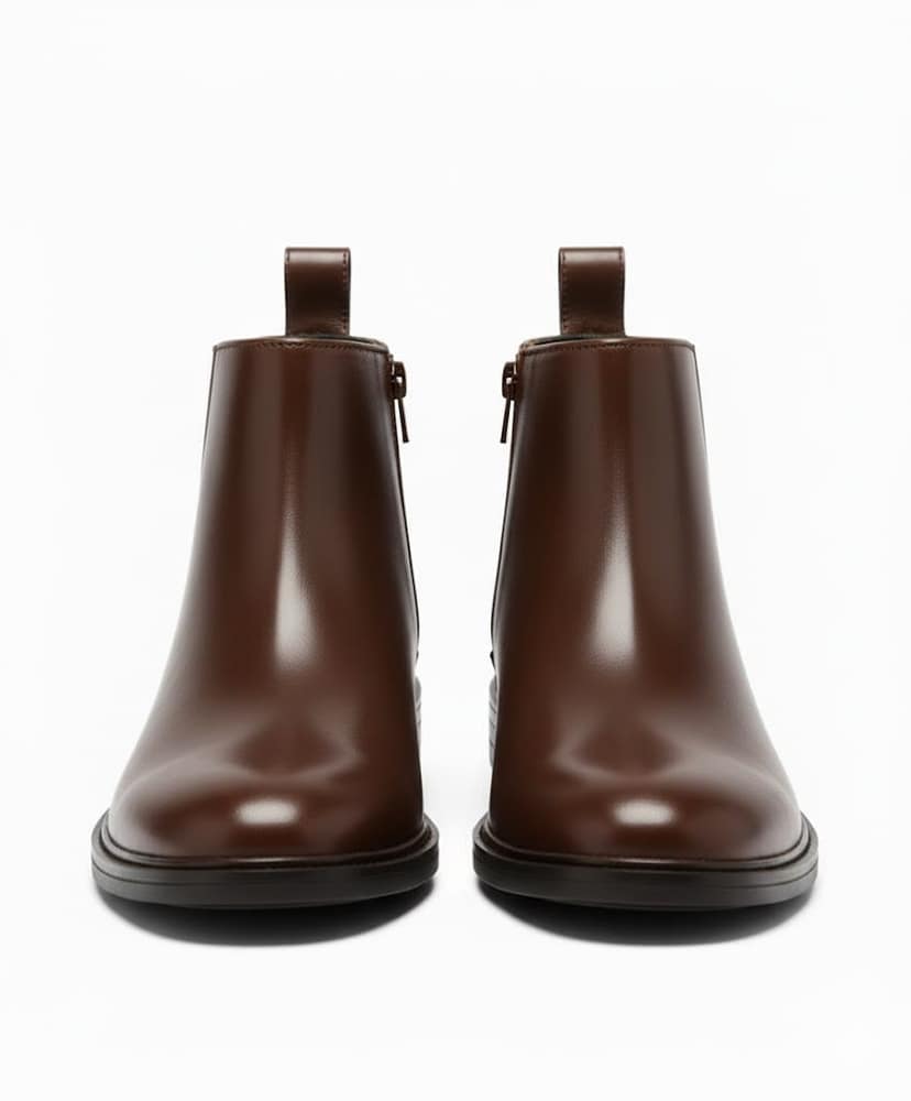 WUGO Premium Brown Chelsea Chain Boots for Men | Modern Slip-On Ankle Boots for Casual & Office Use view 3