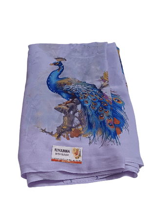 Peacock Printed Saree with Blouse - Elegant Ethnic Wear