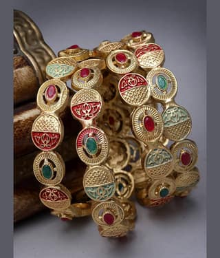 Sukkhi Red Bangle Set ( Pack of 4 )