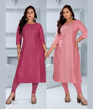 Hetsa Women Chanderi Embroidered A-line Kurti ( Multicolor )