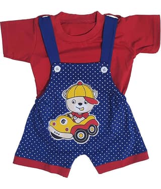 TRITI Pack of 1 Baby Boys 100% Cotton Tops & Bottoms Sets ( Red )
