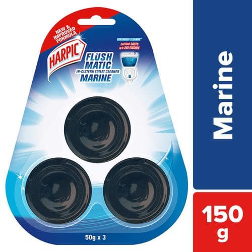 Harpic Flushmatic In-Cistern Toilet Cleaner Block, Marine, 150 g