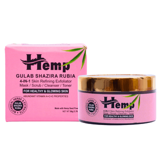 INDUS HEMP GULAB SHAZIRA RUBIA| 4-IN-1 SKIN REFINING EXFOLIATOR MASK / SCRUB/ CLEANSER/TONER | FOR HEALTHY & GLOWING SKIN