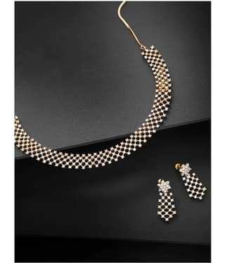 Priyaasi - Gold Brass Necklace Set ( Pack of 1 )