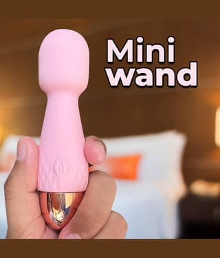 Calmras Mini Pink USB Rechargable Wand Massager, 60min Run Time, 10 Modes, Compact Personal Massager