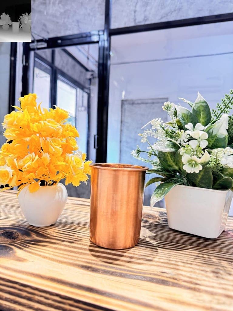 Handcrafted Plain Copper Glass (200 ml) (Set of 1) - Eco-Friendly, and Stylish Water Vessel for a Sustainable, Daily Hydration and Health-Conscious Lifestyle.