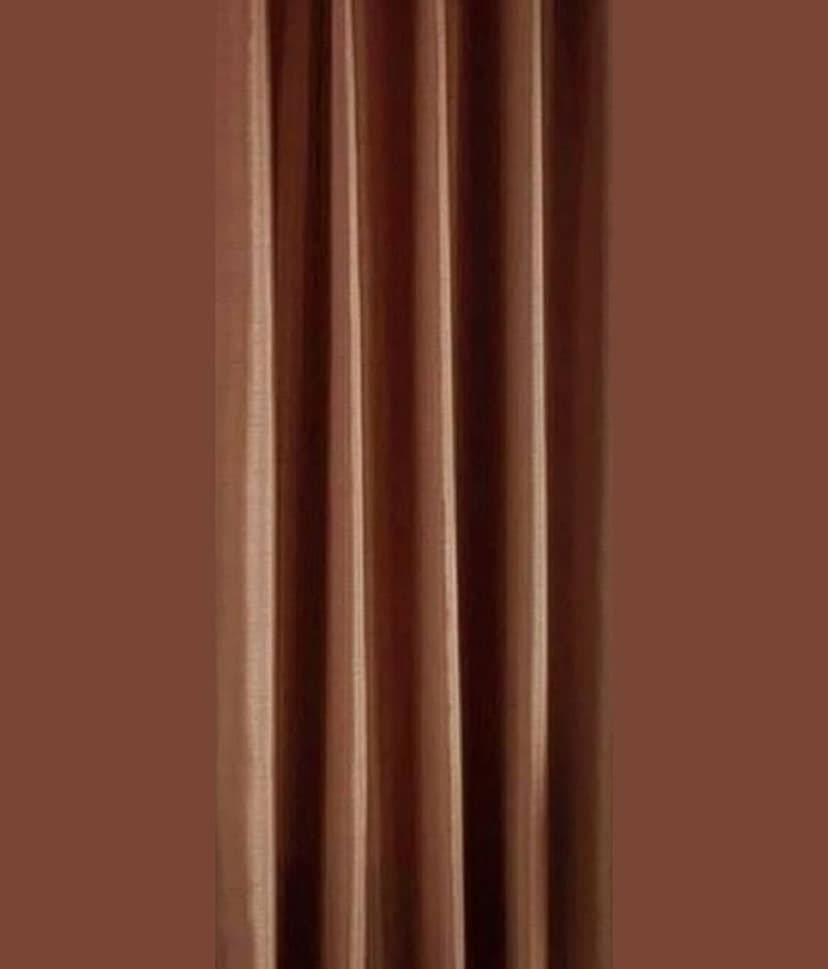 N2C Home Solid Semi-Transparent Eyelet Curtain 7 ft ( Pack of 4 ) - Brown view 2