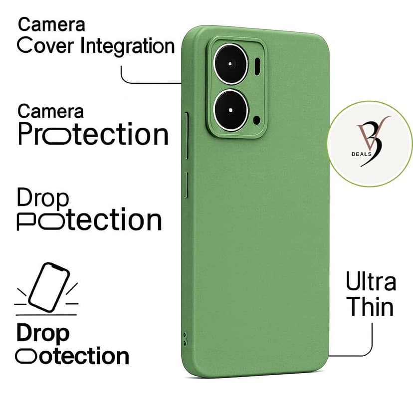 V3Deals Realme P3 5G Back Cover | Shockproof Matte Silicone Case | Camera Bump Protection | Soft Rubberised Slim Mobile Cover for Realme P3 view 2