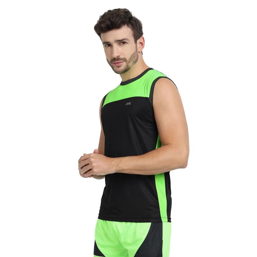 FTX Men Colorblock Round Neck Sleeveless Tshirt view 4