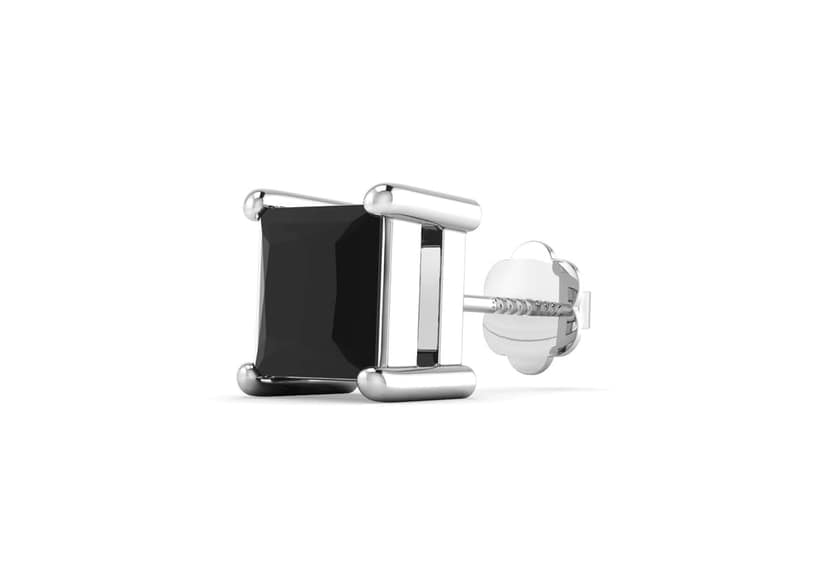 Black Princess Solitaire Men's Ear Stud (1 Pc Only)