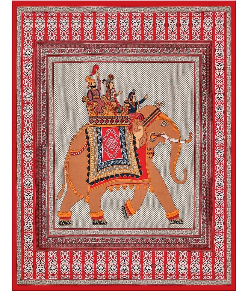 ABHACLOTHO Cotton 1 Single Bedsheet with 1 Pillow Cover ( Red ) view 2