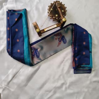 Kubera Silk Cottton Saree with Blouse Blue
