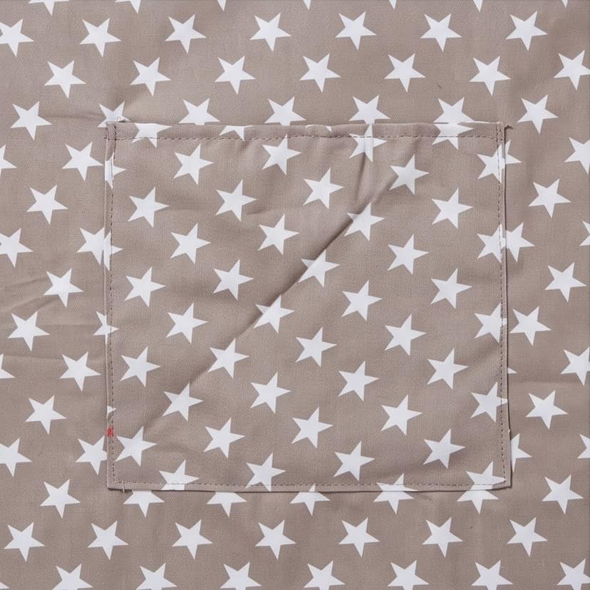 Beige Star Print Kitchen Apron with Front Pocket view 3