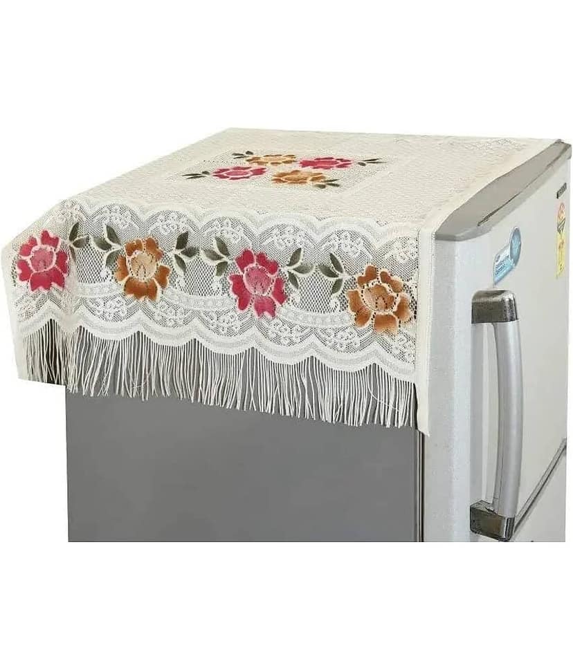 Crosmo Polyester Floral Printed Fridge Mat & Cover ( 99 53 ) Pack of 4 - Multicolor view 2
