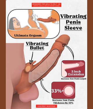 Naughty Nights 2 inch Extension Penis Sleeve Dragon Condom with Vibrations | Double Hole 7 Inch Silicone Penis Sleeve | Flexible Penis Extension Sleeve for Men with Free Lube