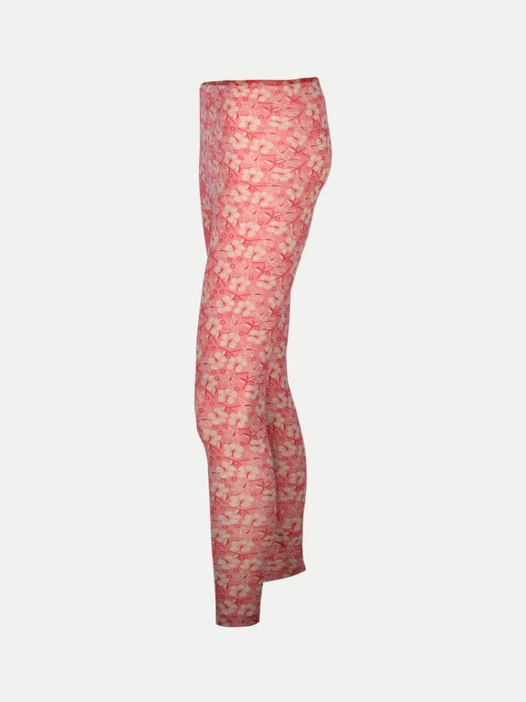 Women Red Floral Printed Legging view 3