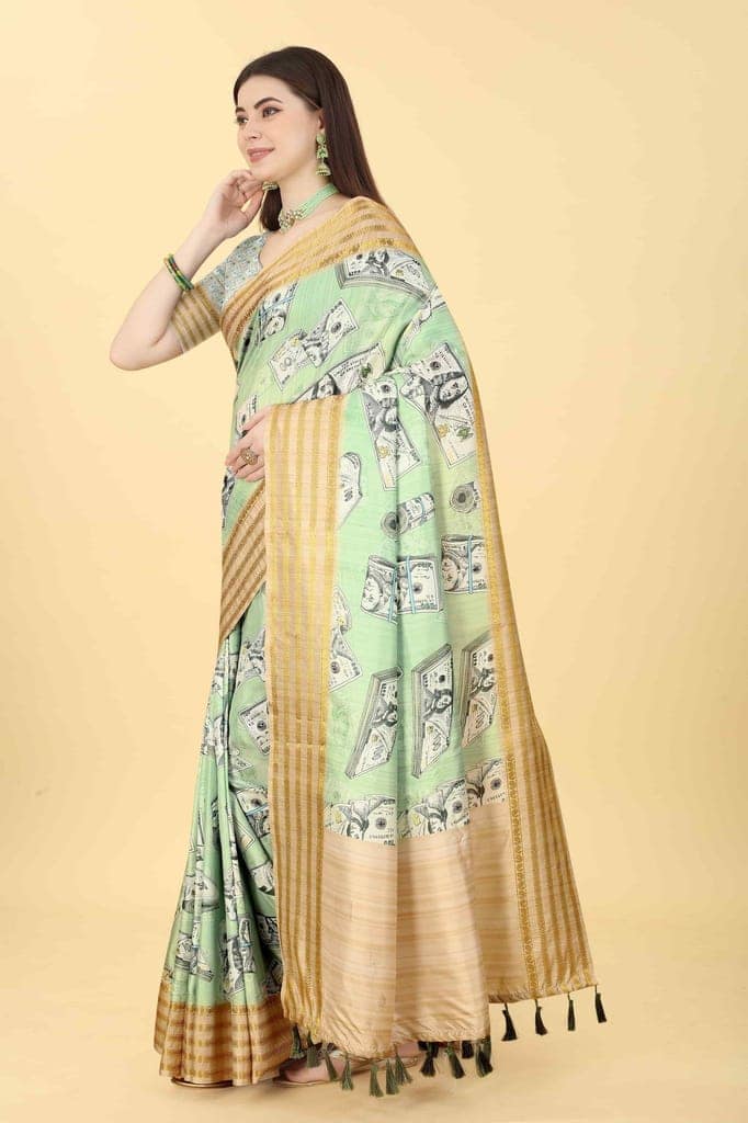 Women's Chanderi Digital Print Saree view 2
