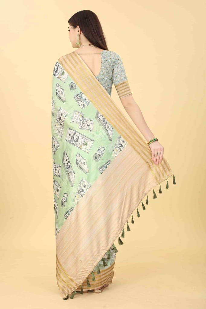 Women's Chanderi Digital Print Saree view 3