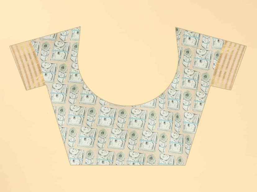 Women's Chanderi Digital Print Saree view 5