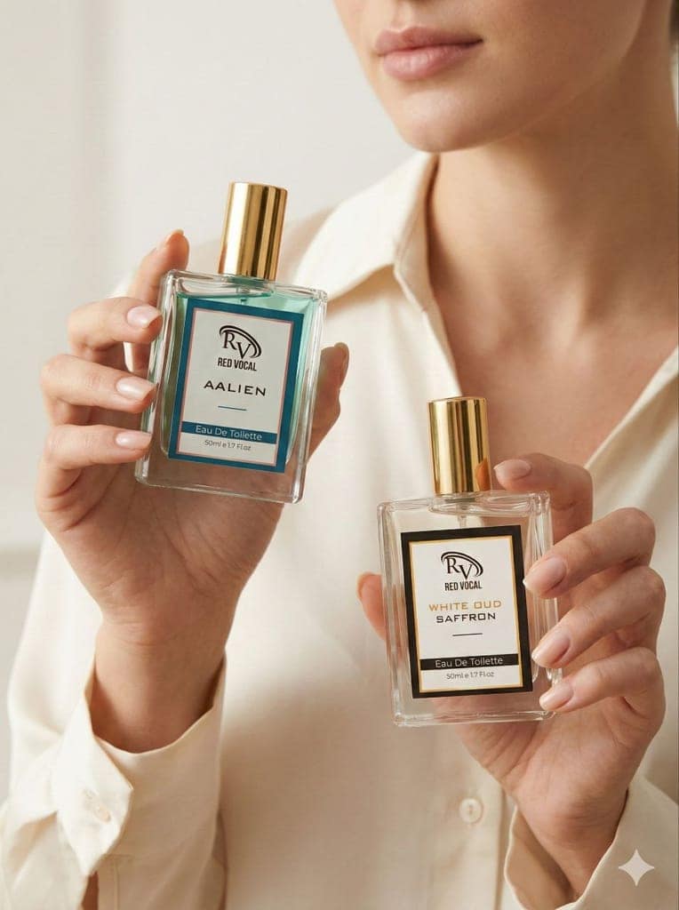 Red Vocal Aalien & White Oud Saffron Luxury Perfume Duo | Unisex EDT | 2 x 50ml view 3