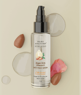 Bare Anatomy Argan & Vitamin-E Anti-Frizz Hair Serum Controls Frizz With Smooth & Shiny Finish , 75ml (Pack of 1)
