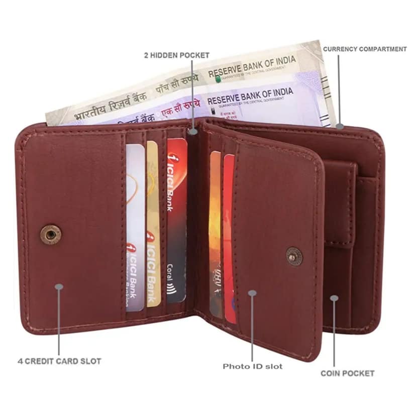 ZOSTER Brown Vegan Leather Wallet for Men & Women - Stylish and Sustainable Wallet view 2