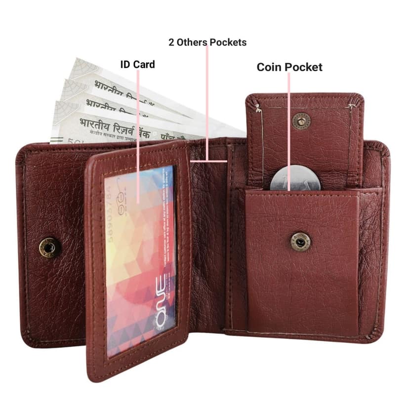 ZOSTER Brown Vegan Leather Wallet for Men & Women - Stylish and Sustainable Wallet view 3
