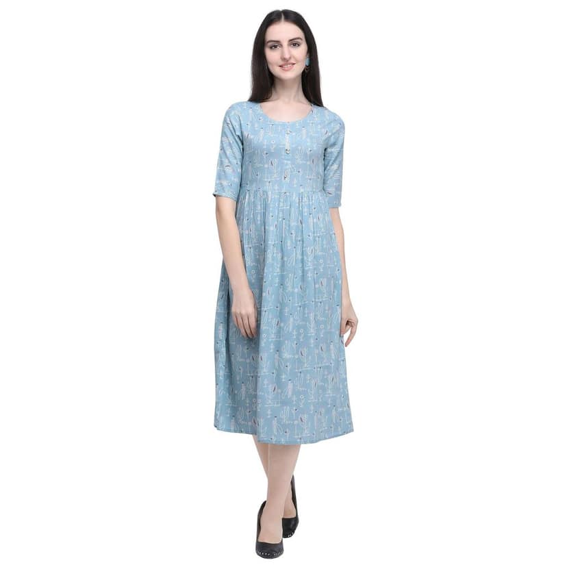 SHOPPING QUEEN Women Rayon Anarkali Kurta view 4
