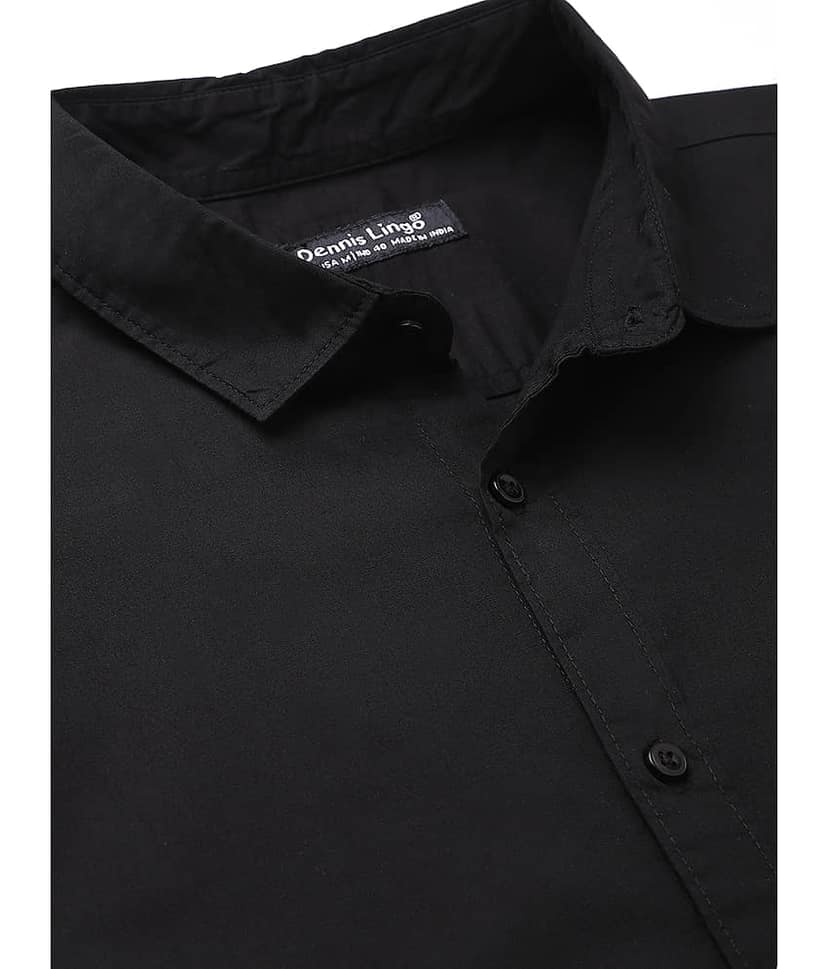 Dennis Lingo - Black 100% Cotton Slim Fit Men's Casual Shirt ( Pack of 1 ) view 2