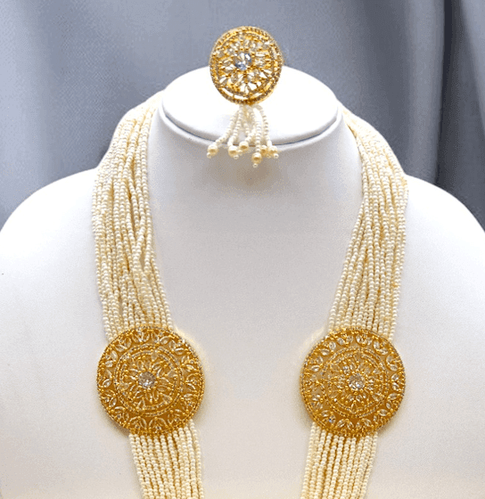 Belt Set With CZ Stones and Pearls - Signature Collection By Amit Chauhan And Sons view 3