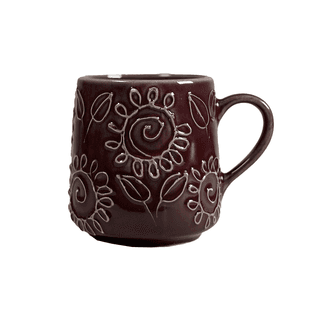Heritales Kokum Bloom Ceramic Mug for Coffee, Milk & Tea Lovers – 350 ML | Handcrafted in India | Vegan, Bone China-Free | Microwave, Dishwasher & Freezer Safe | Premium Artisanal Mug– Set of 1