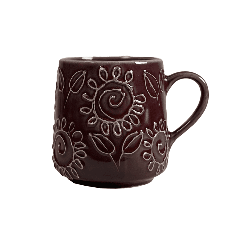 Heritales Kokum Bloom Ceramic Mug for Coffee, Milk & Tea Lovers – 350 ML | Handcrafted in India | Vegan, Bone China-Free | Microwave, Dishwasher & Freezer Safe | Premium Artisanal Mug– Set of 1