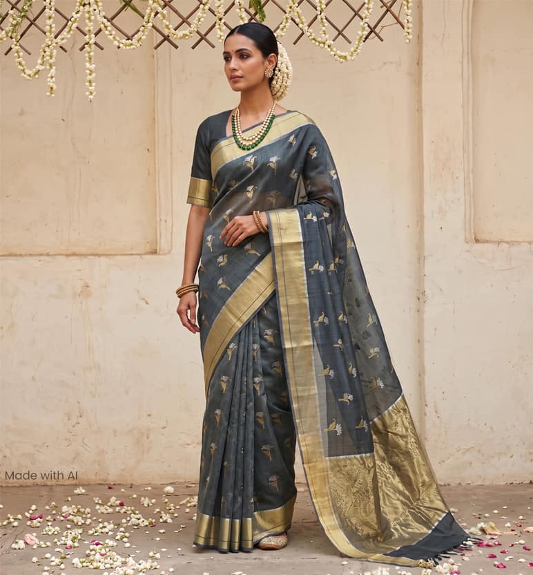 Handloom Chanderi Silk By Cotton Saree view 7