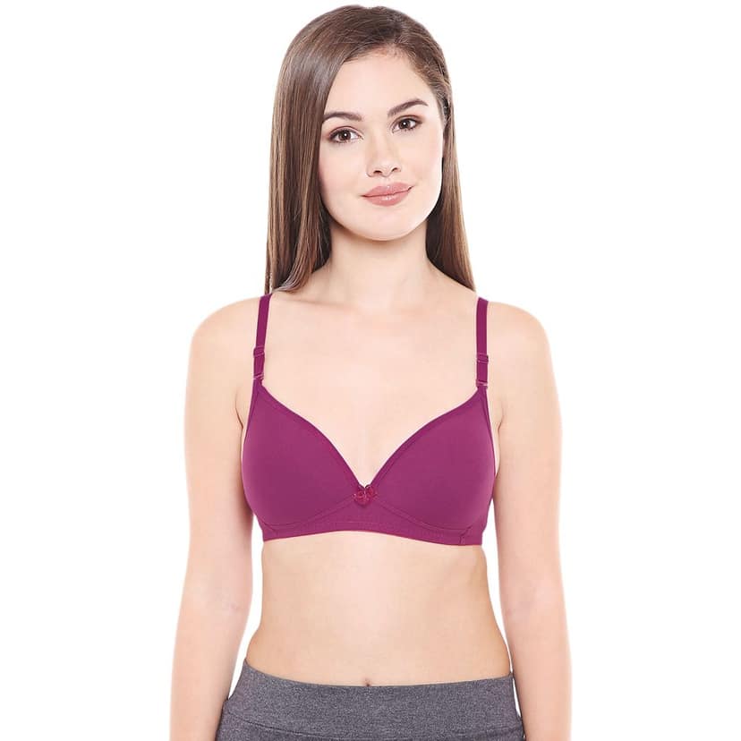 Bodycare Polycotton Padded Non wired Tshirt Bra-Pack of 3 view 2