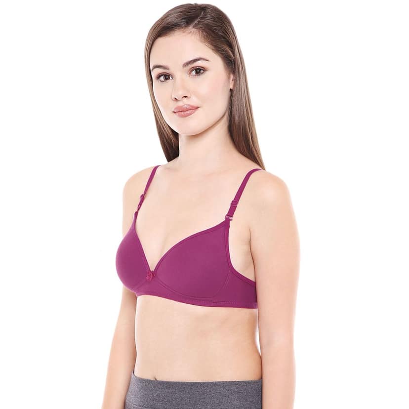 Bodycare Polycotton Padded Non wired Tshirt Bra-Pack of 3 view 3