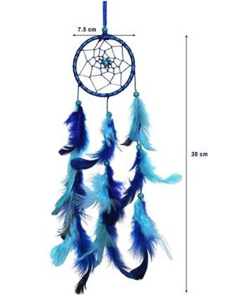 new lucky Feather Blue Dream Catcher - Pack of 1 ( 30 X 7 cms )