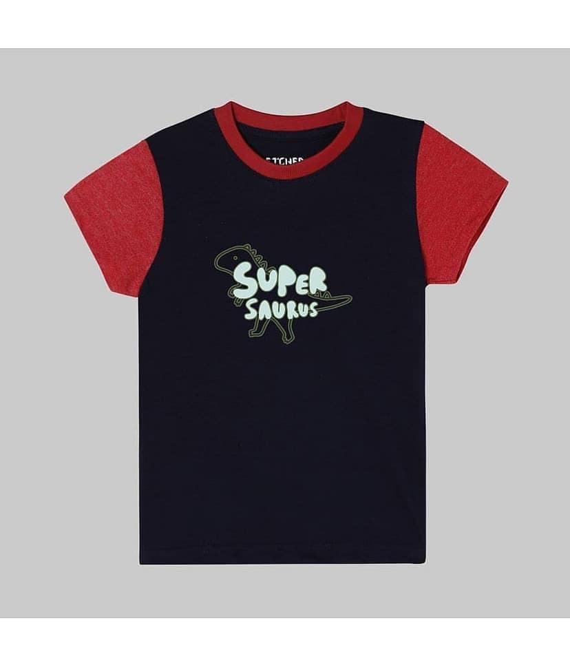 ETCHED DESIGN Pack of 1 Boys Cotton T-Shirt & Shorts Set ( Multicolor ) view 4