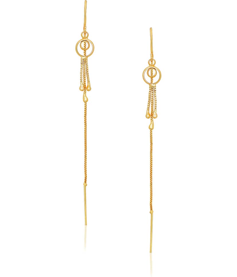 Drashti Collection Golden Jhumki Earrings ( Pack of 1 )