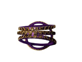 Purple & Gold Embellished Bangles - Elegant Wristwear
